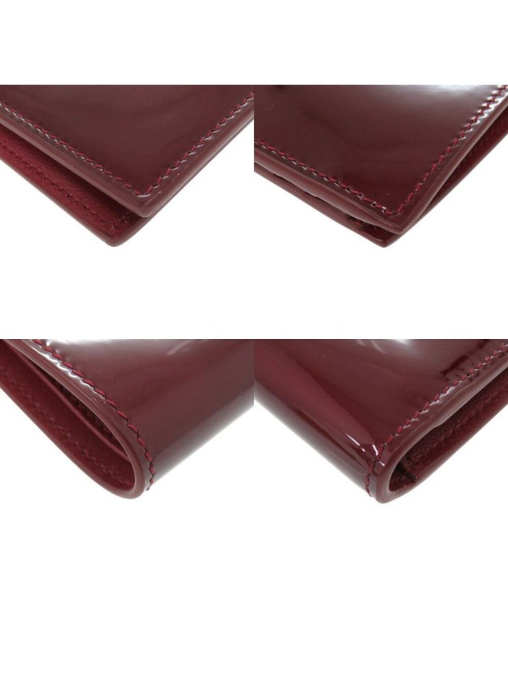 Saint Laurent Paris East West Wallet Patent Leather Bordeaux Red Bifold - Picture 4 of 8